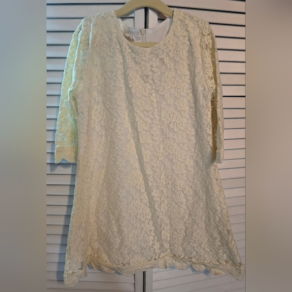 April Girl Elegant Cream Lace Dress 11-12 Year Old  Wedding Photo Shoot